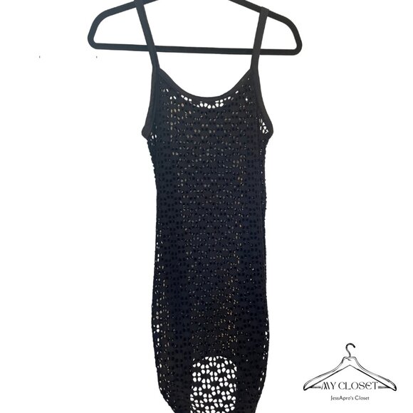 Black Eyelet Dress Size Small - Picture 2 of 3